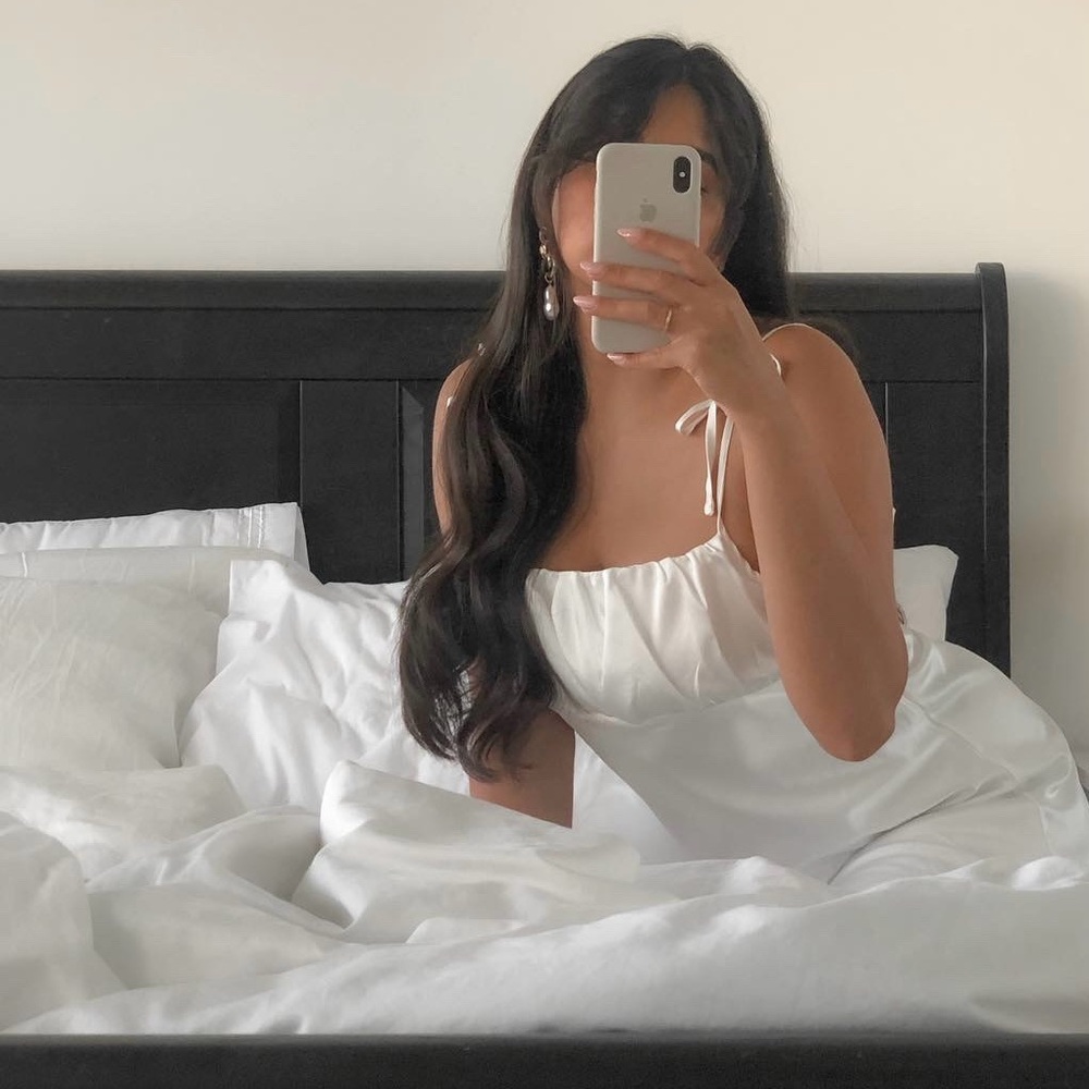 White Satin Mini Dress